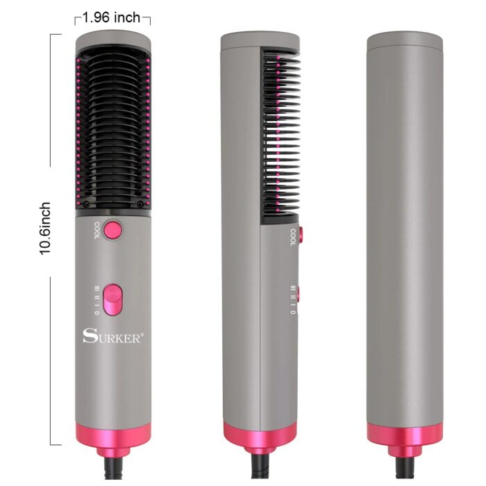 3 In 1 Hair Straightener With Blow Dryer Fast Drying PTC Ceramic Coating Negative Ion Brush For Hair Styling - Image 1