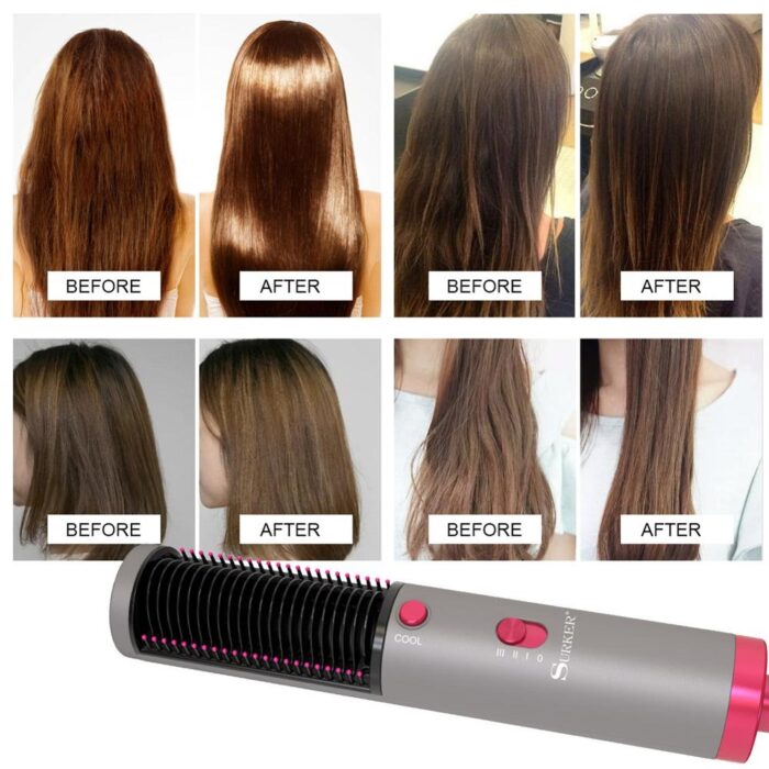 3 In 1 Hair Straightener With Blow Dryer Fast Drying PTC Ceramic Coating Negative Ion Brush For Hair Styling - Image 7